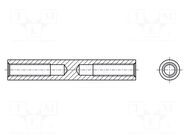 Screwed spacer sleeve; 4mm; Int.thread: M3; cylindrical; brass HARWIN