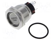 Switch: vandal resistant; Pos: 2; SPDT; 1A/220VAC; IP65; ON-ON; blue ONPOW