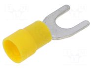Tip: fork; M6; 4÷6mm2; crimped; for cable; insulated; tinned; yellow ERKO