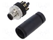 Connector: M12; plug; PIN: 8; male; 30V; straight; screw terminal PHOENIX CONTACT