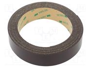 Tape: magnetic; W: 25mm; L: 5m; Thk: 0.84mm; acrylic; brown; -40÷71°C 3M