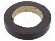 Tape: magnetic; W: 25mm; L: 5m; Thk: 1.55mm; rubber; -40÷71°C; 7.6N/cm 3M