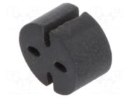 Spacer sleeve; LED; Øout: 5.1mm; ØLED: 3mm,5mm; L: 1mm; black; PVC BIVAR
