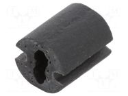 Spacer sleeve; LED; Øout: 4.8mm; ØLED: 3mm; L: 9.53mm; black; UL94V-0 BIVAR