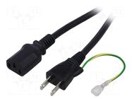 Cable; 3x0.75mm2; IEC C13 female,IEC C5 female,SP-18P; PVC; 1.8m SUNNY