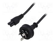 Cable; 3x0.75mm2; IEC C13 female,SP-18P; PVC; 1.8m; black; 2.5A SUNNY