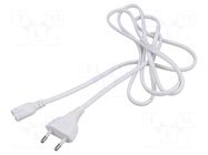 Cable; 2x0.75mm2; CEE 7/16 (C) plug,IEC C7 female; PVC; 1.8m SUNNY