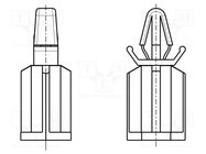 PCB distance; L: 4.9mm; Plate mount.hole dia: 4mm; natural HARWIN