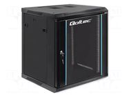 Enclosure: rack cabinet; Standard: 19"; 12U; black; Z: 635mm QOLTEC