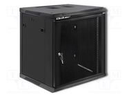 Enclosure: RACK cabinet; Standard: 19"; 12U; black; Y: 600mm QOLTEC