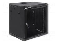 Enclosure: rack cabinet; Standard: 19"; 12U; black; Y: 600mm QOLTEC