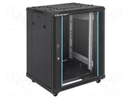 Enclosure: rack cabinet; Standard: 19"; 15U; black; free-standing QOLTEC