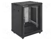 Enclosure: rack cabinet; Standard: 19"; 15U; black; free-standing QOLTEC