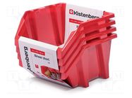 Container: cuvette; red; 238x272x160mm; 4pcs; KBISS28; short KISTENBERG
