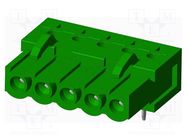 Pluggable terminal block; 5mm; angled 90°; socket; female; THT AMPHENOL ANYTEK