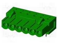 Pluggable terminal block; 5mm; angled 90°; socket; female; THT AMPHENOL ANYTEK