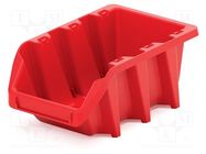 Container: cuvette; red; 160x98x70mm; KBIL16; long; BINEER KISTENBERG