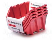 Container: cuvette; red; 295x198x133mm; 3pcs; KBILS30; long; BINEER KISTENBERG