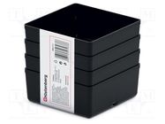 Container: cuvette; black; 110x110mm; 4pcs; KBS1111; UNITE BOX KISTENBERG