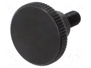 Knob; Ø: 12mm; Ext.thread: M3; 6mm; H: 7.5mm; steel; knurled ELESA+GANTER