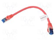 Patch cord; S/FTP; 6a; stranded; CCA; LSZH; red; 0.25m; 26AWG LANBERG