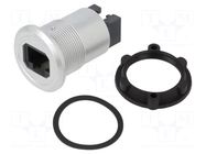 Adapter; RJ45 socket,both sides; Body: silver; Thread: M22; 1÷10mm ONPOW