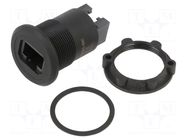 Adapter; RJ45 socket,both sides; Body: black; Thread: M22; 1÷10mm ONPOW