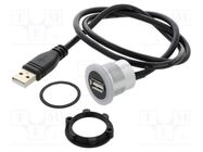 Adapter cable; USB A socket,USB A plug; USB 2.0; Len: 0.6m ONPOW