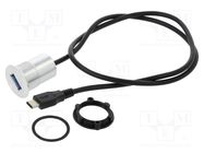 Adapter; USB A socket,USB C plug; Thread: M22; 1÷10mm ONPOW
