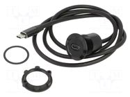Adapter cable; USB C socket,USB C plug; USB 3.1; Len: 1m ONPOW