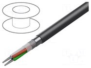 Wire: microphone cable; 4x20AWG; black; Cu,tinned; -50÷90°C BELDEN