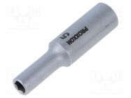 Socket; 6-angles,socket spanner; HEX 5mm; 1/4" PROXXON