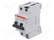 Circuit breaker; 415VAC; Inom: 2A; Poles: 2; for DIN rail mounting ABB