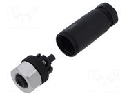 Connector: M12; female; 713; 60V; IP67; for cable; screw terminal BINDER