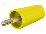 Connector: 4mm banana; adapter; 32A; yellow; 42mm; gold-plated STÄUBLI