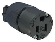 MAINS PLUG, NEMA 5-15R, 15A, 125VAC, BLK