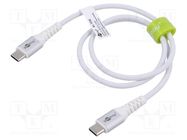 Cable; USB 2.0; USB C plug,both sides; 0.5m; white; 0.48Gbps; 60W Goobay