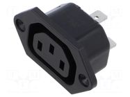 Connector: AC supply; socket; female; 10A; 250VAC; C13 (F); 6600-3 SCHURTER