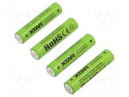 Re-battery: Li-Ion; 10440,AAA,R3; 1.5V; 800mAh; Ø10.3x44.5mm XTAR