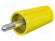 Connector: 4mm banana; adapter; 32A; yellow; nickel plated; 42mm STÄUBLI