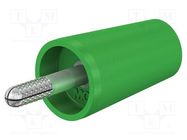 Connector: 4mm banana; adapter; 32A; green; nickel plated; 42mm STÄUBLI