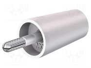 Connector: 4mm banana; adapter; 32A; white; nickel plated; 42mm STÄUBLI