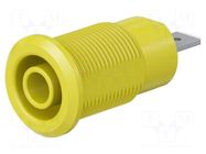Connector: 4mm banana; socket; 24A; 1kV; Cutout: Ø12.2mm; yellow STÄUBLI