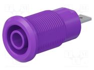 Connector: 4mm banana; socket; 24A; 1kV; Cutout: Ø12.2mm; violet STÄUBLI