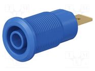 Connector: 4mm banana; socket; 32A; 1kV; Cutout: Ø12.2mm; blue STÄUBLI