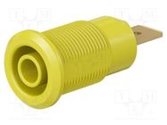 Connector: 4mm banana; socket; 32A; 1kV; Cutout: Ø12.2mm; yellow STÄUBLI