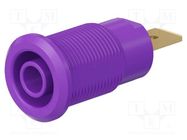 Connector: 4mm banana; socket; 32A; 1kV; Cutout: Ø12.2mm; violet STÄUBLI