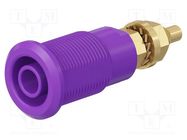 Connector: 4mm banana; socket; 32A; violet; gold-plated STÄUBLI