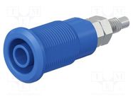 Connector: 4mm banana; socket; 32A; blue; nickel plated STÄUBLI