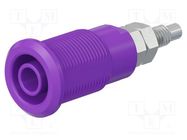 Connector: 4mm banana; socket; 32A; violet; nickel plated STÄUBLI